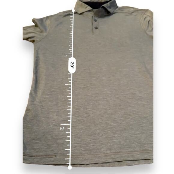 Lululemon Evolution Short Sleeve Polo Shirt in Gray/Brown Sz M - Picture 9 of 9